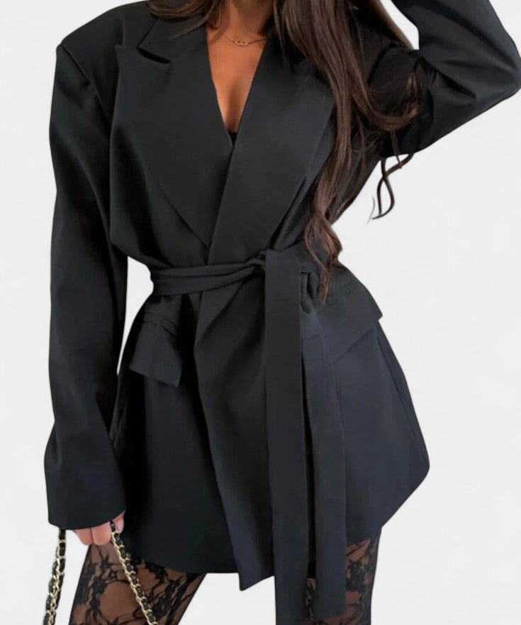 Demelza Set of Blazer Oversized and Trousers with Lace Floral