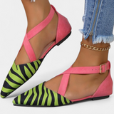 Fenna Bailarinas Printed of Cebra and Straps Cruzadas