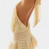 Azucena Dress Mini with Espalda Abierta and Waist Pleated