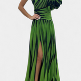 Bethania Dress Maxi Elegant of Stripes with a Solo Shoulder