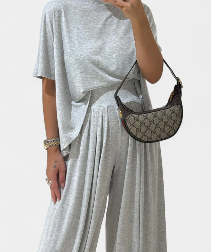 Trista Set Casual of Top Soft and Wide-Leg Trousers