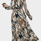 Basel Dress Long of Long-Sleeve with V-neckline