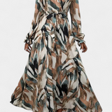 Basel Dress Long of Long-Sleeve with V-neckline