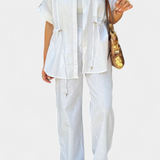 Lani Set Relaxed with a Shirt and Trousers in Cotton and Linen