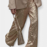 Elva Trousers of Lentejuelas of High-Waisted and Cut Holgado