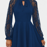 Jasella Dress Mini with Lace Floral with long sleeves
