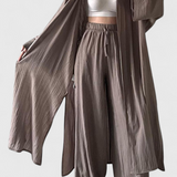 Suella Set Casual of two-piece with Cardigan Long and Side Slit