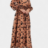 Iolanda Dress Maxi with Lace Floral with Sleeves of Linterna