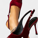Candice Heels Stiletto of Velvet with Patchwork