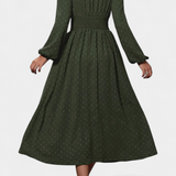 Faela Dress Midi of Office with Polka dots Suizos
