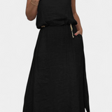 Meliora Set in Linen and Cotton with Vest Sleeveless and Skirt