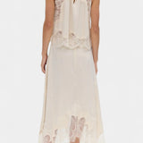 Coralena Skirt Set Midi with Lace with Hem Asymmetric