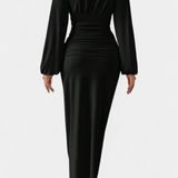 Ashlyn Dress Long Printed Degradado and V-Neck