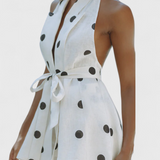 Eshra Set of Top Halter and Shorts with Polka dots