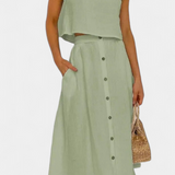 Naha Set in Cotton with Vest and Buttons Frontales
