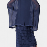 Rosaria Dress Midi with Ruffles and Bordes Deshilachados