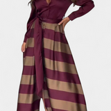 Nessia Dress Shirt Long a Stripes with Belt