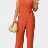 Zoe Jumpsuit Elegant with V-neckline and Belt Adjustable