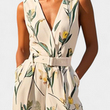 Slara Mono Long of Vacation with V-neckline and Cinturón Adjustable