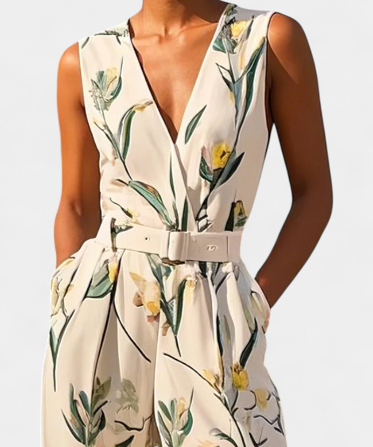 Slara Mono Long of Vacation with V-neckline and Cinturón Adjustable