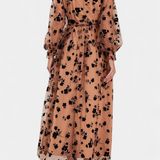 Iolanda Dress Maxi with Lace Floral with Sleeves of Linterna