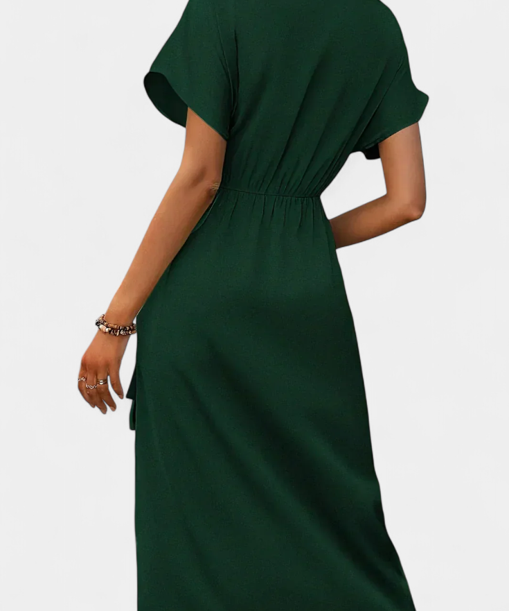 Begoña Dress Cruzado with Cinturón and Slit Subtle