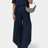 Trista Set Casual with a Top Soft and Wide-Leg Trousers