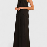 Bernadina Set in Linen with Top of Front Slit and Wide-Leg Trousers