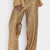 Elva Trousers of Lentejuelas of High-Waisted and Cut Holgado