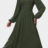 Faela Dress Midi of Office with Polka dots Suizos