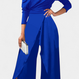 Brina Jumpsuit Long Tie Dye with Off-Shoulder and wide-leg with Slit