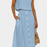 Naha Set in Cotton with Vest and Buttons Frontales
