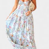 Neha Dress Floral with Back Open and Straps Thin