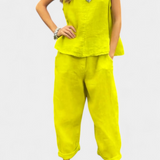 Leona Set of Vest and Trousers Sleeveless in Cotton Linen