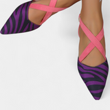 Fenna Bailarinas Printed of Cebra and Straps Cruzadas