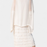 Rosaria Dress Midi with Ruffles and Bordes Deshilachados