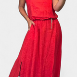 Meliora Set in Linen and Cotton with Vest Sleeveless and Skirt