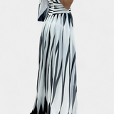 Bethania Dress Maxi Elegant of Stripes with a Solo Shoulder