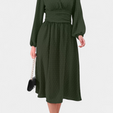 Faela Dress Midi of Office with Polka dots Suizos