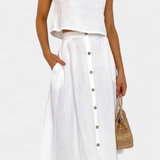 Naha Set in Cotton with Vest and Buttons Frontales