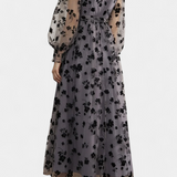 Iolanda Dress Maxi with Lace Floral with Sleeves of Linterna