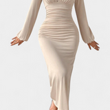 Ashlyn Dress Long Printed Degradado and V-Neck
