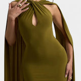 Faffienia Dress Maxi with halter neckline and Cut in Shape of Llave