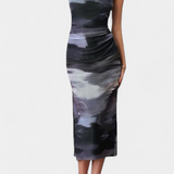 Helaia Dress Long with Slit and Print Digital
