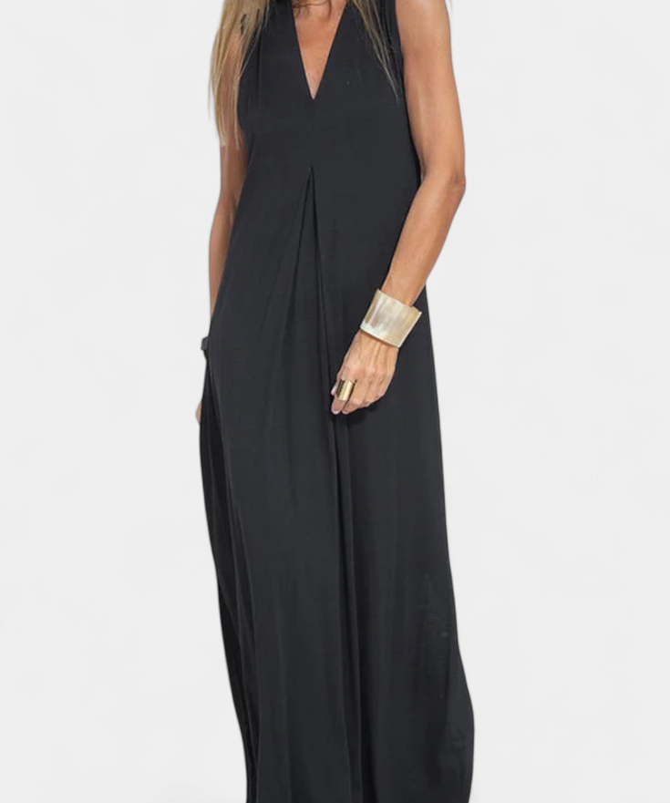 Felisa Dress Maxi Sleeveless in Color Liso and Silhouette Elegant