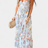 Neha Dress Floral with Back Open and Straps Thin