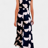 Brooke Jumpsuit Loose Print with Waist Fitted and wide-leg