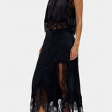 Coralena Skirt Set Midi with Lace with Hem Asymmetric