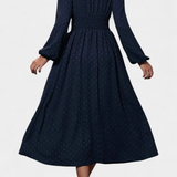 Faela Dress Midi of Office with Polka dots Suizos