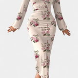 Ashlyn Dress Long Printed Degradado and V-Neck